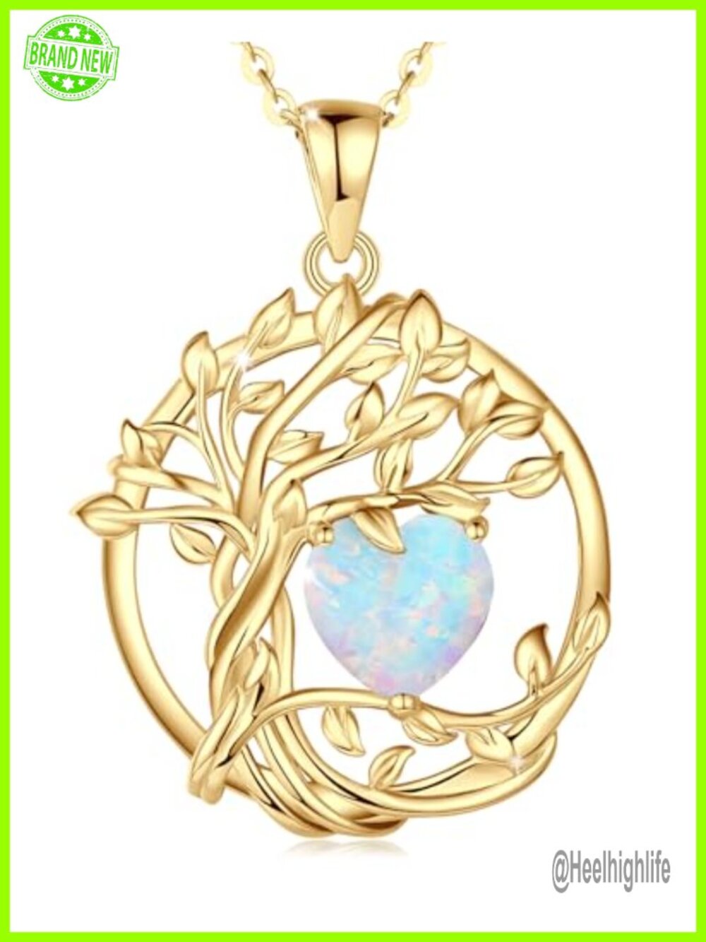 Tree of Life Birthstone Pendant Necklace Sterling Silver Gold Plated Adjustable